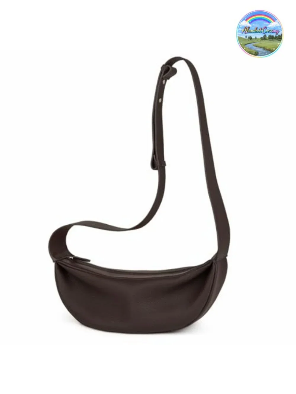 Genuine Leather Sling Bag Crossbody Hobo with Wide Strap